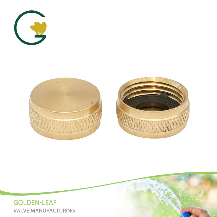 3/4 ໃນ. ທອງເຫລືອງ Threaded Garden Garden Hose End Caps