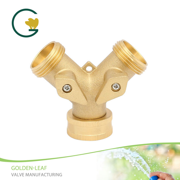 Brass 2 Way Garden ເຊື່ອມຕໍ່ Hose