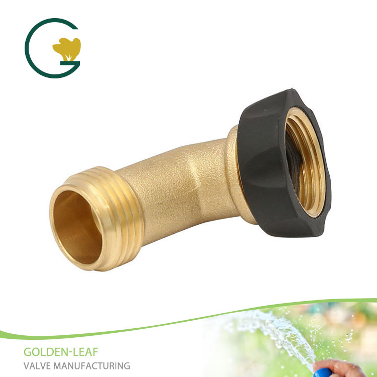 ທອງເຫລືອງ Threaded ຊາຍ Gooseneck Hose Adapter