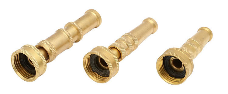 ທອງເຫລືອງ Adjustable Twist Hose Spray Nozzle Set