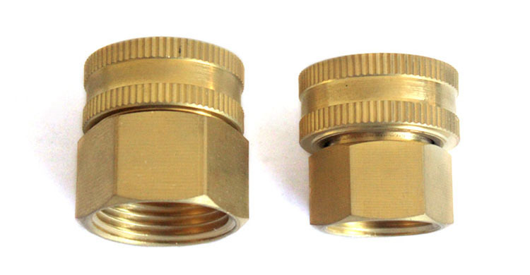 Dual Female ທອງເຫລືອງ Swivel Hose Connector